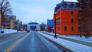 Driving around Cornell University in Ithaca New York