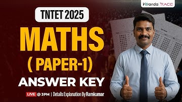 TNTET 2025 I PAPER 1 I MATHS I ANSWER KEY I LIVE DISCUSSION | BY RAMKUMAR SIR