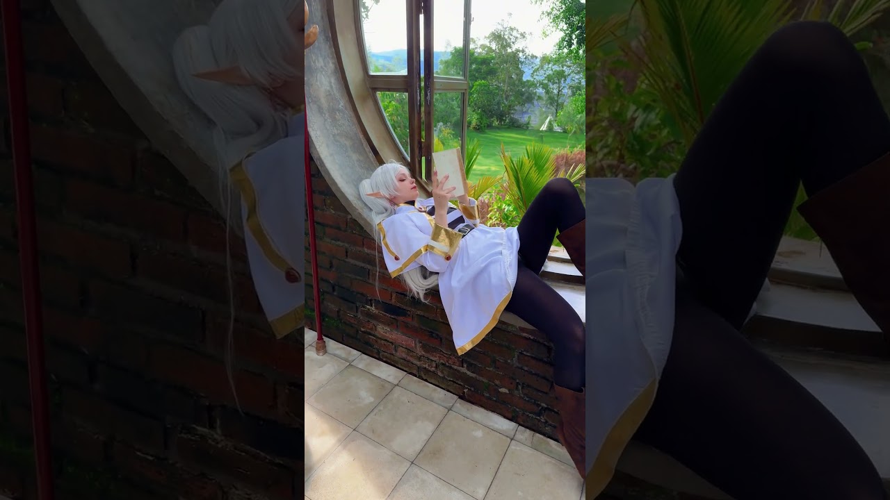 Frieren at her favorite activity #frieren #cosplay #frierenbeyondjourneysend