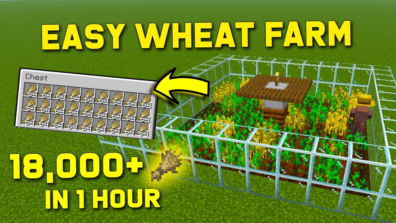 Minecraft Automatic Wheat Farm 26.1 | Easy Fully Auto Wheat Farm ...