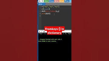 fromkeys in dictionary in python class 2 #fromkeys #dictionary #python #methods #coding #interview