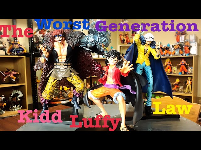 ONEPIECE luffy,law,kid the worst generation figures - YouTube