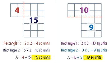 Area of Combined Rectangles. Grade 3
