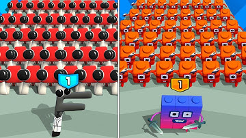 MAX LEVEL in MERGE ALPHABET 3D VS NUMBERBLOCK LORD RUN! #9