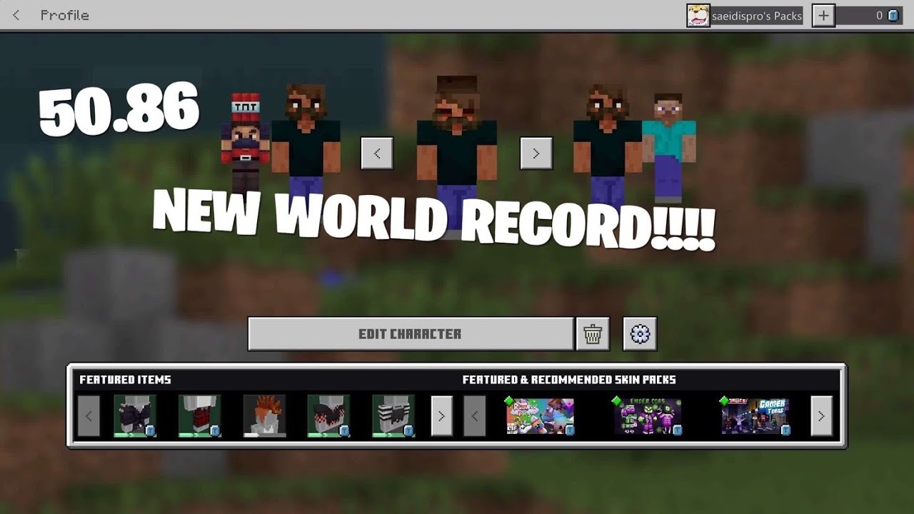 [World Record] Minecraft Custom Skin in 50.86 | Alex Starting Skin ...