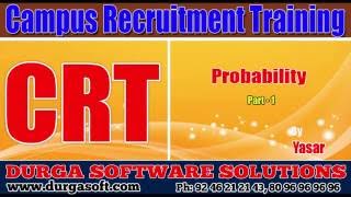 Campus Recruitment Training (CRT)||Aptitude||Probability Part-1 by Yasar