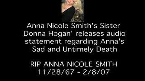 Anna Nicole Smith's Sister Donna Hogan Releases St...