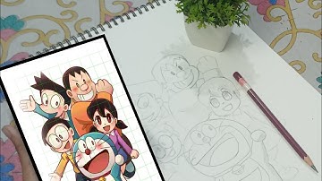 Doraemon drawing, outline tutorial, art competition update