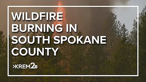 Wildfire burning near south Spokane County estimated around 200 acres, 90% lined
