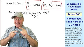 Compressible Flow Lesson 06E: Normal Shock at Exit Plane of a C-D Nozzle