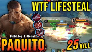 25 Kills!! Paquito Best Build Exp Lane Insane LifeSteal - Build Top 1 Global Paquito ~ MLBB screenshot 5