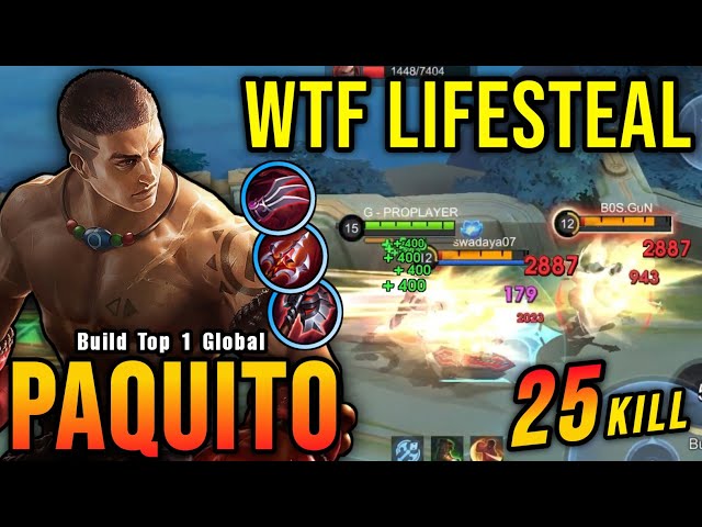 25 Kills!! Paquito Best Build Exp Lane Insane LifeSteal - Build Top 1 Global Paquito ~ MLBB class=