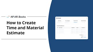 How to Create Time and Material Estimate | APARBooks Tutorial