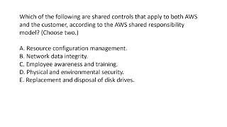 AWS Cloud Practitioner Exam Question   AWS Shared Responsibility Model