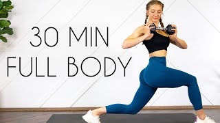 30 min FULL BODY STRENGTH Workout with Weights