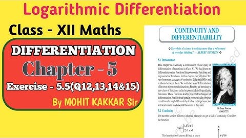 Exercise - 5.5(Q12,13,14&15 Continuity & Differentiability Class 12 ch 5 Logarithmic Differentiation