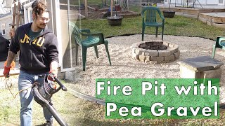 DIY Backyard Fire Pit with Pea Gravel Seating Area