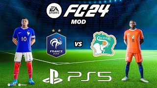 FC 24 FRANCE - CÔTE D'IVOIRE | PS5 MOD Ultimate Difficulty Career Mode HDR Next Gen