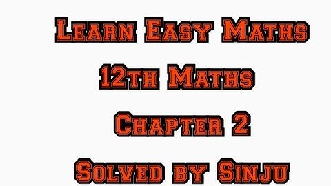 12th Maths Chapter 2 Exercise 2.3 problem 3 Samacheer State board Tamil English medium