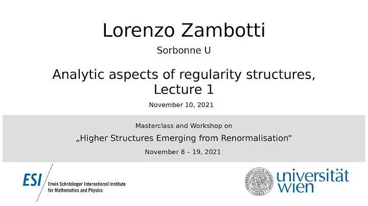 Lorenzo Zambotti - Analytic aspects of regularity ...