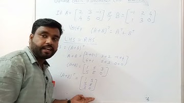 Matrices Lecture 6:- Basic mathematics M1! 22103 Matrix transpose, symmetric & scew symmetric matrix