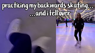 Practicing my backwards skating and I fell over | Learning to Figure Skate