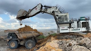 Big Excavator R9350 Loading SubSoil On Truk Oht Cat 777e Jec Vesel  ~ Miningstory
