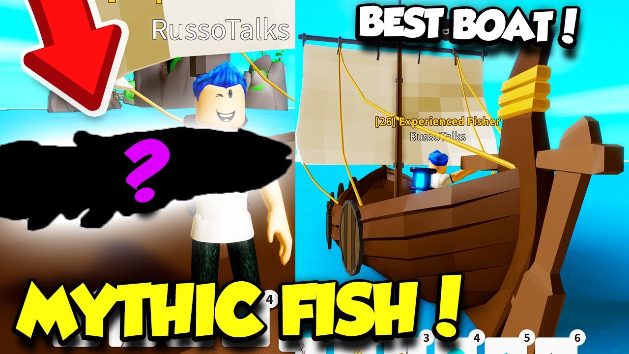 Buying The Best New Boat In Fishing Simulator Update And Catching Mythic Fish Roblox Youtube