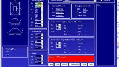 How to design a footing R.C.C. Building Design Software 2018