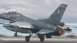 (4K) Hellenic Air Force F-16C Viper Flight Operations. Gando Air Base. Ocean Sky.