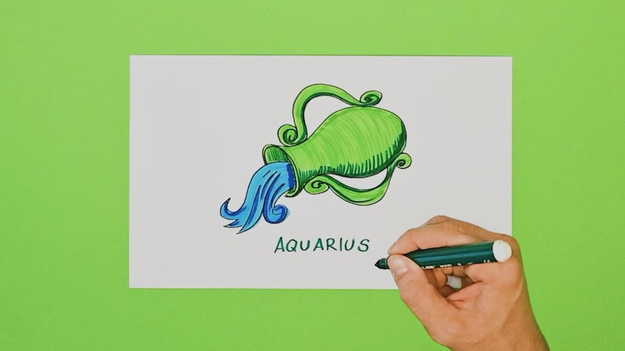How to draw Aquarius Sun Sign
