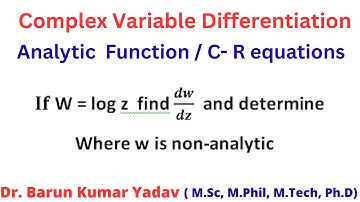 Analytic Function | C-R equations | Complex Analysis | Basic Concept | part 3 |  #Barunmaths