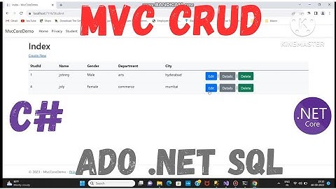 C# MVC CRUD Tutorial | Asp.net MVC full CRUD using ADO .NET | MVC CRUD | ADO .NET