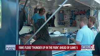Fans flood 'Thunder Up in the Park' ahead of Game 5