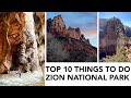 TOP 1O THINGS TO DO in Zion National Park!