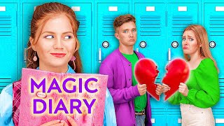 OMG! MAGIC DIARY GRANTS WISHES || Fun School Situations! Rich Poor Crazy Moments By 123 GO! TRENDS