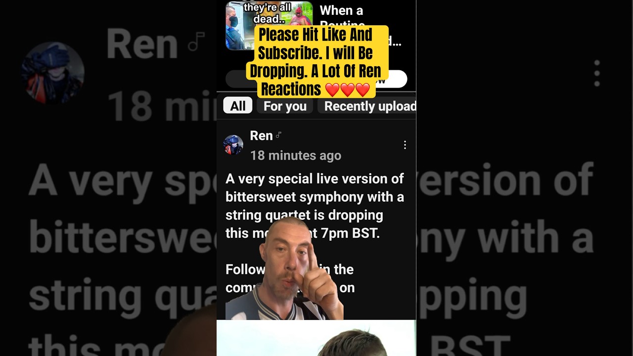 Ver Ren Bittersweet Symphony News #ren #renreaction #renmakesmusic no YouTube Ver Ren Bittersweet Symphony News #ren #renreaction #renmakesmusic no YouTube