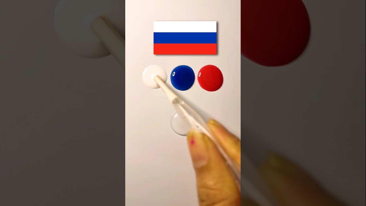 Russia Flag 🇷🇺 Color Mixing water drop 