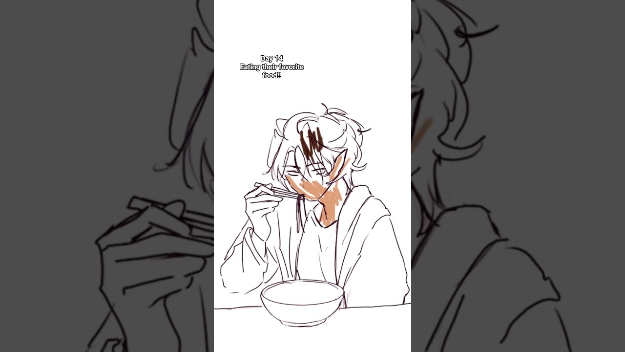 Day 14-Prompt "Eating their favorite food"!