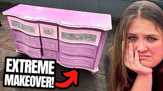 This dresser needs a MAKE-UNDER?! Can I make it beautiful? The Ugly Duckling Challenge 🦆