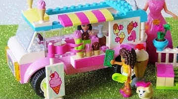 Toy ice cream truck Lego Friends Elsa Anna have chocolate strawberry Ice Cream playset