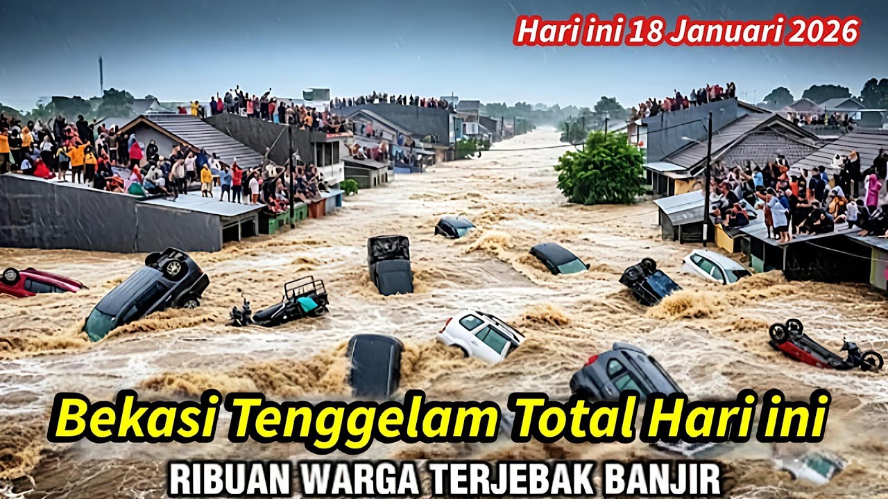 TANGGUL BEKASI JEBOL  18-1-2026 !! KOTA BEKASI BAK TSUNAMI HARI INI SEMUA TENGGELAM, BANJIR BEKASI
