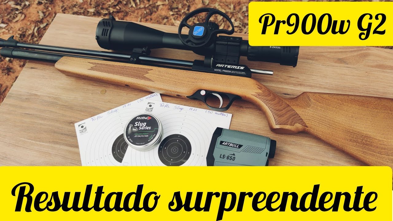 SLUG RIFLE DE 18,21 E 20,52 GRAINS COM A PR900W G2 DA ARTEMIS AGRUPAMENTO A 30M