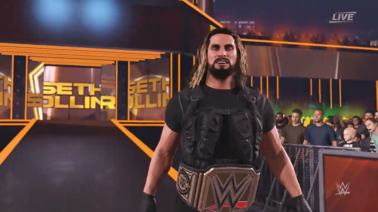WWE2K25-Roman Reigns vs Seth Rollins vs Cm Punk vs Bron Breakker l Fatal-4 WWE Title Match