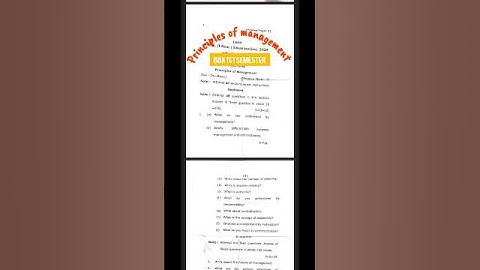 Principles of Management | previous year question paper | BBA 1st semester #bbacourse #bbastudents