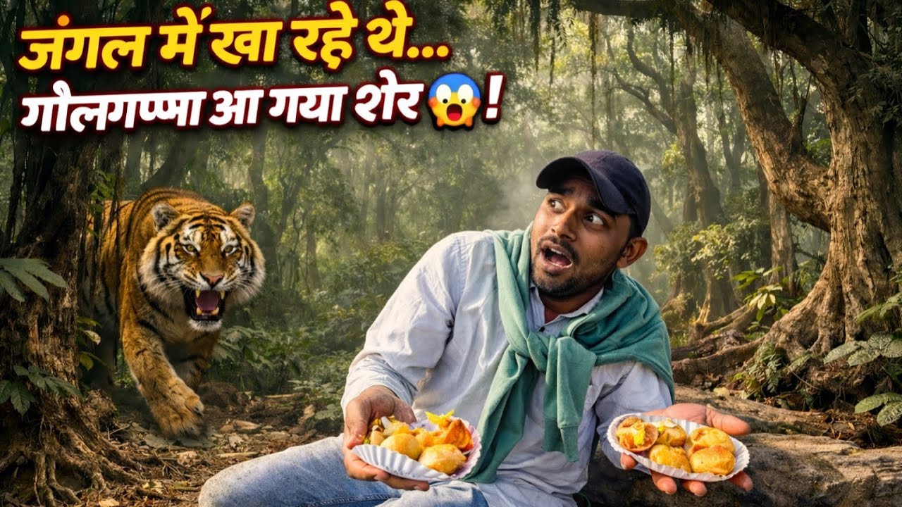 जंगल में गोलगप्पा खा रहा था तभी आ गया शेर 😱सोचा था पिकनिक व्लॉग बनेगा