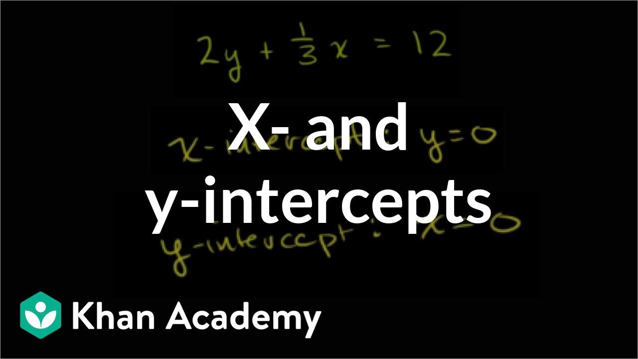 Worked Example Intercepts From An Equation Video Khan Academy