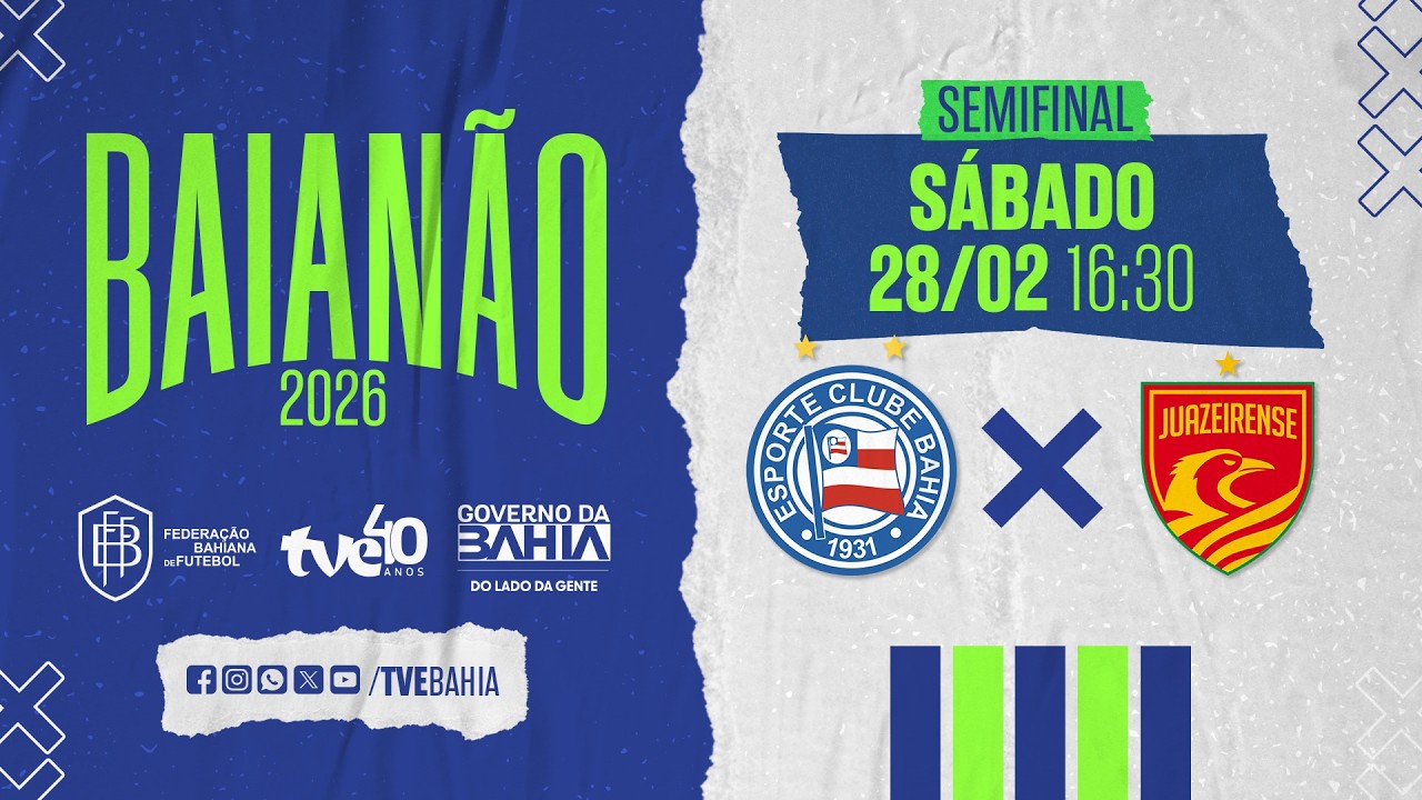 AO VIVO COM IMAGENS: BAHIA X JUAZEIRENSE | TVE BAHIA | #BaianãoNaTVE 28/02/2026