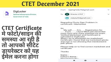 CTET Certificate problem Photo, Sign Not Showing 🧐| How to solve | Ctet director ko email kare #ctet