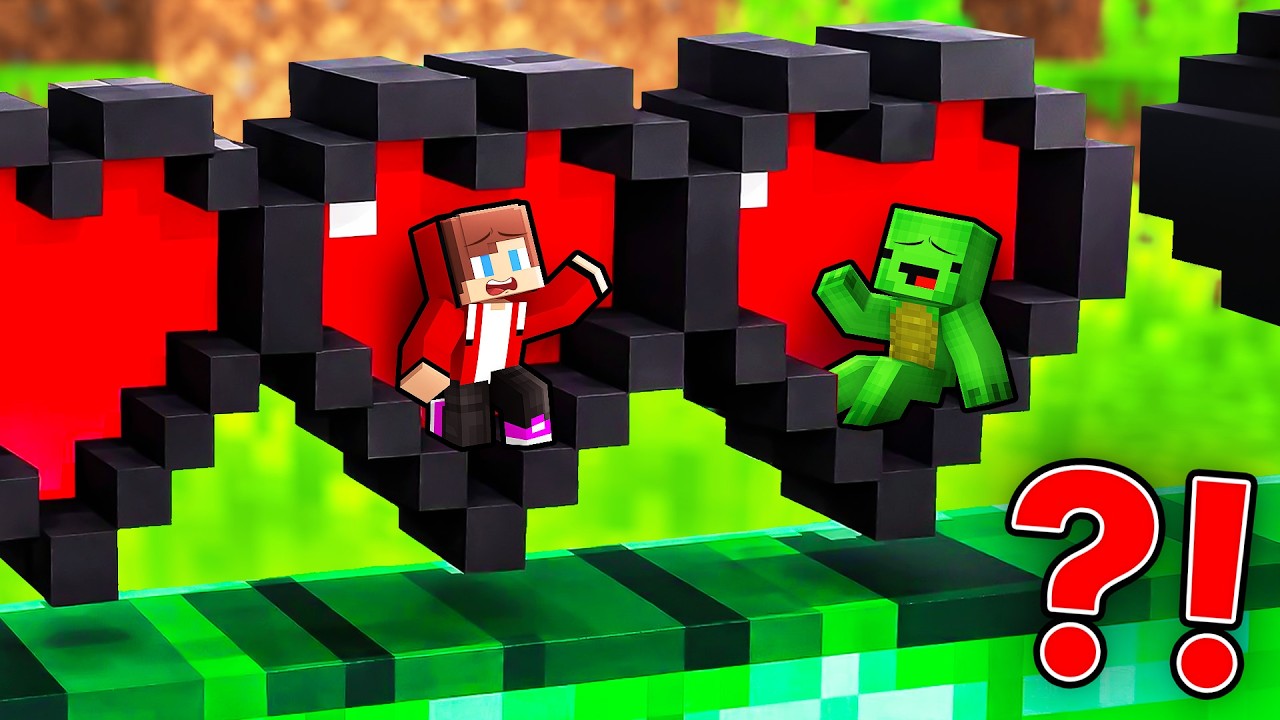 Mikey and JJ Hide inside Hearts in Minecraft (Maizen)